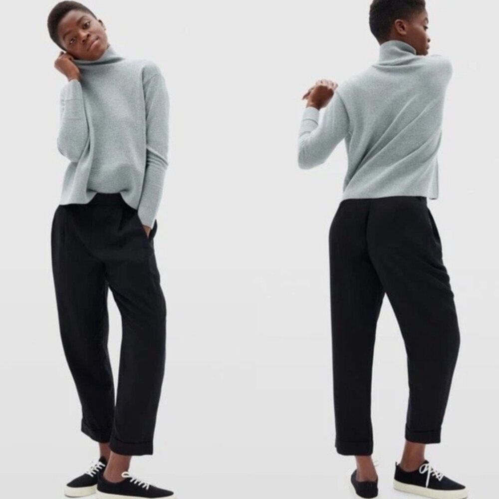 NWOT Everlane Womens The Put-Together Pleat Pant Size 6 Black